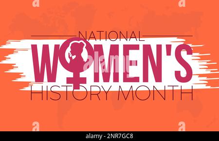Mese nazionale della storia delle donne. Contributi spesso trascurati delle donne alla campagna di concetto di storia il mese di marzo Illustrazione Vettoriale