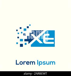 Illustrazione del design del logo XE Letter Foto Stock