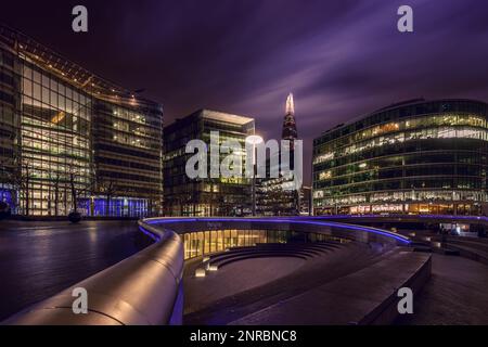 Londra, Regno Unito - 12 febbraio 2023: Ampia vista di più Londra dallo Scoop, una destinazione turistica e d'affari vicino al Tamigi Foto Stock