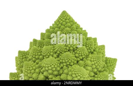 Broccoli romanesco freschi su sfondo bianco Foto Stock