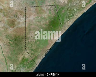 Jubbada Hoose, regione della Somalia continentale. Mappa satellitare ad alta risoluzione Foto Stock