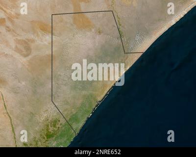 Jubbada Hoose, regione della Somalia continentale. Mappa satellitare a bassa risoluzione Foto Stock