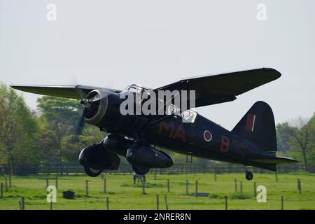 Westland Lysander IIIA, G-AZWT V9367 (V9552) Shuttleworth Collection, Old Warden, Bedfordshire, Inghilterra, Regno Unito, Foto Stock