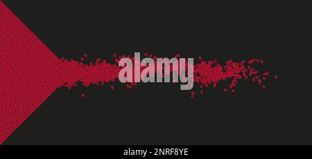 Array con particelle emesse dinamiche. Sfondo con celle fluenti. illustrazione vettoriale 3d. Illustrazione Vettoriale