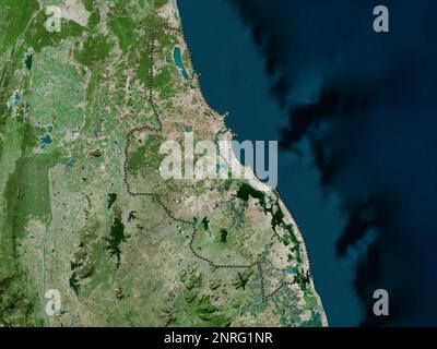 Batticaloa, distretto di Sri Lanka. Mappa satellitare ad alta risoluzione Foto Stock