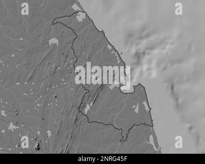 Trincomalee, distretto di Sri Lanka. Mappa altimetrica bilivello con laghi e fiumi Foto Stock