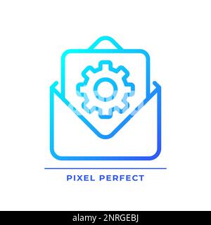 Impostazioni e-mail icona vettore lineare gradiente pixel Perfect Illustrazione Vettoriale