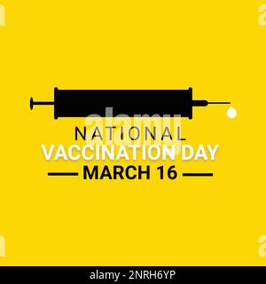 Illustrazione vettoriale sul tema della Giornata nazionale delle vaccinazioni. 16 marzo Illustrazione Vettoriale