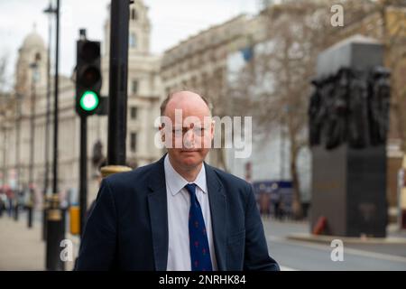 Londra,UK,27th,feb.2023 professore Chris Waitty visto fuori Downing Street in whitehall credito Richard Lincoln / alamy Live News Foto Stock
