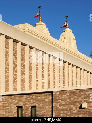 Dettaglio. Shree Swaminarayan Mandir, Oldham, Regno Unito. Architetto: LTS Architects , 2022. Foto Stock