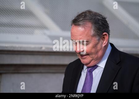 Londra, Regno Unito. 27 febbraio 2023. Liam Fox, deputato conservatore del North Somerset a Westminstter. Credit: amer Ghazzal/Alamy Live News Foto Stock