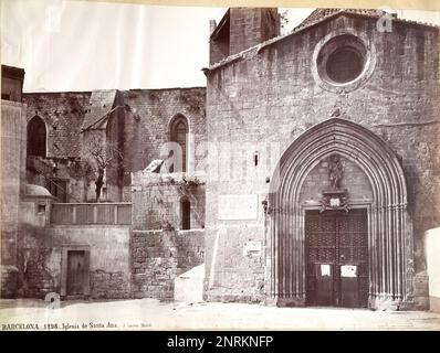 FACHADA DE LA IGLESIA DE SANTA ANA, AUTOR: J. LAURENT, NUMERO DI FOTO: 1298. (COLECCIÓN ASF IMAGEN DE FOTOGRAFIAS ANTIGUAS, PRINCIPIOS S. XX). Foto Stock