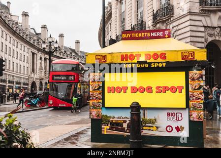 Stalla hot dog a Londra Foto Stock