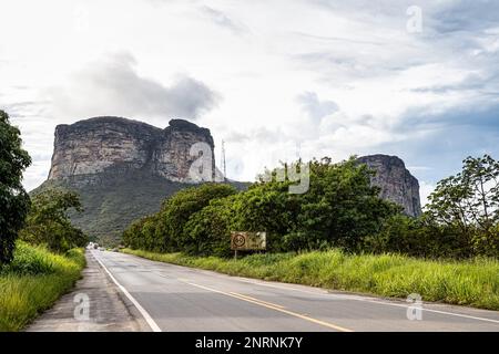 Vista dalla cima della collina del padre inacio, morro do pai inacio, Chapada Diamantina, Bahia, Brasile in Sud America Foto Stock