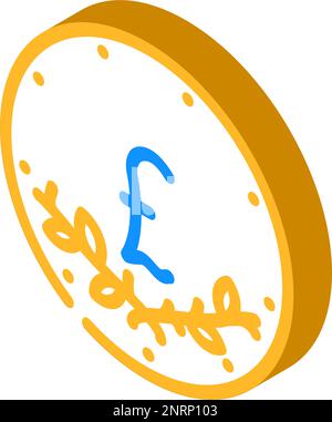 icona isometrica gbp figura vettoriale Illustrazione Vettoriale