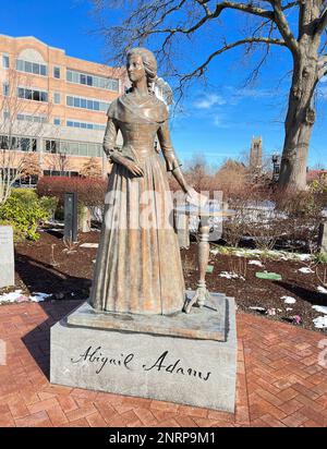 Statua di Abigail Adams scolpita da Sergey Eylanbekov a Quincy, Massachusetts Foto Stock