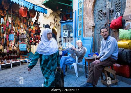 Tunisia: città di Tunisi.Medina. Rue Jamaa Zitouna Foto Stock