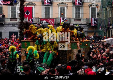 The historical carnival of ivrea 2023 Foto Stock