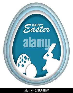 Buon biglietto d'auguri di carta di pasqua. Illustrazione vettoriale Illustrazione Vettoriale