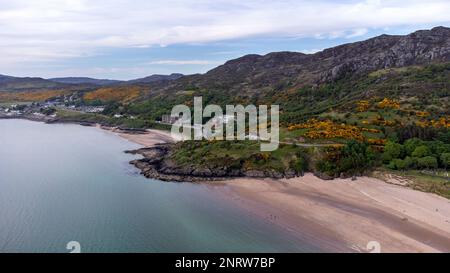 Gairloch Beach (Gaineamh Mhòr) , Gairloch è uno dei principali villaggi sulla costa settentrionale 500 strada. Wester Ross, Scozia Foto Stock