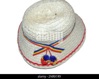 Cappello tradizionale di paglia dalla contea di Maramures, Romania Foto Stock