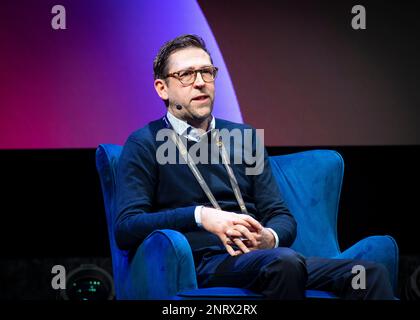 Londra, Regno Unito, Lunedi, 27th maggio 2023 Daniel Antcliff sul palco al Blockchain Economy, a Magazine, Greenwich. Credit: DavidJensen / Empics Entertainment / Alamy Live News Foto Stock
