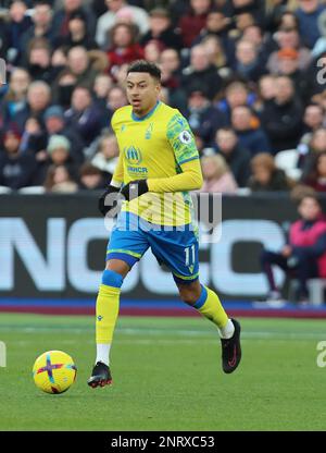 Jesse Lingard della Foresta di Nottingham durante la partita di calcio della Premier League inglese tra il West Ham United e la Foresta di Nottingham allo stadio di Londra, Lon Foto Stock