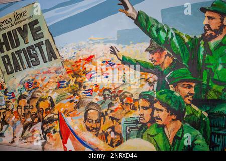 Dettaglio del murale, nel museo della rivoluzione (Museo de la Revolucion). La Habana, Cuba. Foto Stock