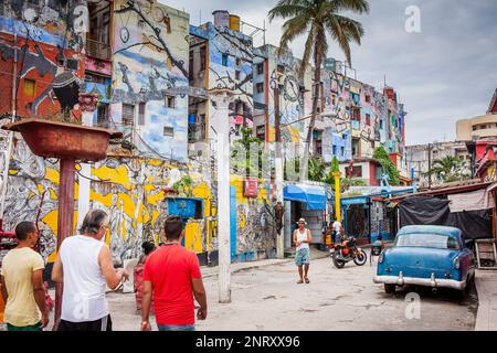 Hamel vicolo, La Habana, Cuba. Foto Stock