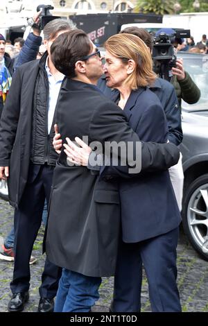 Roma, Italia. 27th Feb, 2023. Pier Silvio Berlusconi .Roma, funerale di Maurizio Costanzo. 27 febbraio 2023 Credit: dpa/Alamy Live News Foto Stock