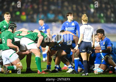 Stadio Monigo, Treviso, Italia, 24 febbraio 2023, Irlanda U20 durante il U20 - Italia vs Irlanda - Rugby partita sei Nazioni Foto Stock