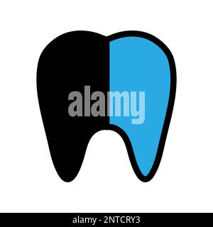 Linea radiogena dentale isolata su sfondo bianco. Icona sottile nera piatta sullo stile moderno. Simbolo lineare e tratto modificabile. Semplice e pixel perf Illustrazione Vettoriale