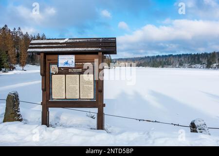 Harz National Park in inverno Oderteich Foto Stock