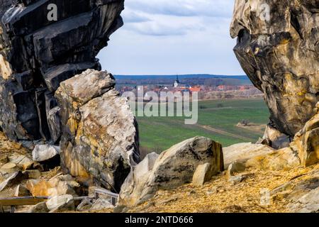 Le foto dei Muri del Diavolo in le montagne Harz Foto Stock