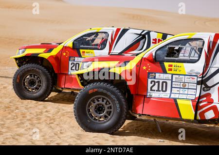 210 ZI Yuliang (chn), SHA HE (chn), BAIC ORV, BAIC ORV BJ40, FIA W2RC, Ambiente durante la fase 1 dell'Abu Dhabi Desert Challenge 2023, 2nd° round della stagione 2023 W2RC, il 27 febbraio 2023 tra al Dhannah e Qasr al Sarab, Abu Dhabi - Foto Julien Delfosse / DPPI Foto Stock