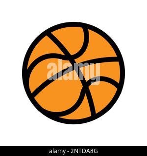 Icona della linea della palla da basket isolata su sfondo bianco. Icona sottile nera piatta sullo stile moderno. Simbolo lineare e tratto modificabile. Semplice e pi Illustrazione Vettoriale