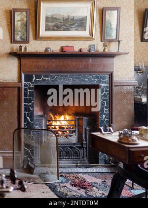 STANLEY, COUNTY DURHAM/UK - GENNAIO 20 : all'interno di una casa dentista al North of England Open Air Museum a Stanley, County Durham il 20 Gennaio Foto Stock