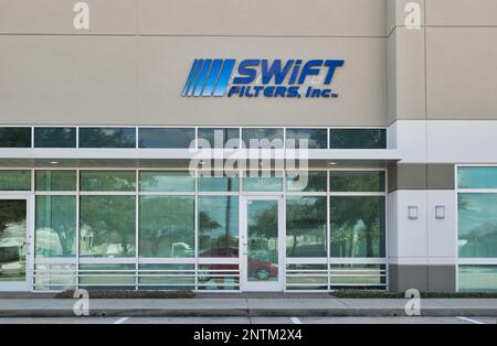 Houston, Texas USA 02-05-2023: Swift Filters, Inc. Esterno dell'edificio degli uffici di Houston, Texas. Produttore di filtri ad alta pressione in acciaio inox. Foto Stock