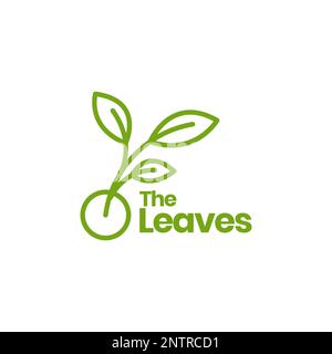 semi pianta sviluppo foglie linee minimalista logo disegno vettore icona illustrazione Illustrazione Vettoriale