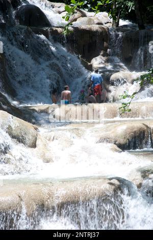 Cascate del fiume Dunns, Ocho Rios, Giamaica. Foto Stock