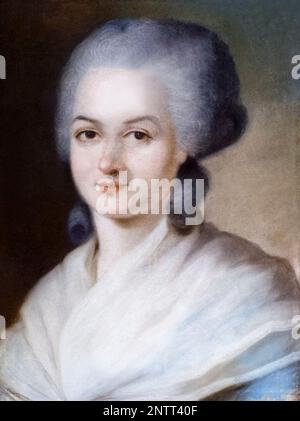 Olympe de gouges (1748-1793), drammaturgo francese e attivista politico per i diritti delle donne e l'abolizionismo, ritratto dipinto in pastello di Alexander Kucharsky, prima del 1793 Foto Stock