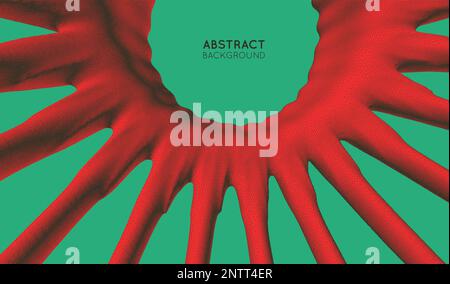 Design di sfondo moderno. Elemento plastico realistico in stile dotwork. Grafica pointillistica. Design puntiforme. 3D illustrazione vettoriale per banner, flye Illustrazione Vettoriale