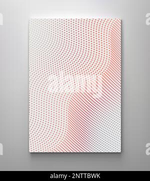 Sfondo punteggiato ondulato. Disegno astratto dei punti di polka. 3d illustrazione vettoriale con particelle. Illustrazione Vettoriale