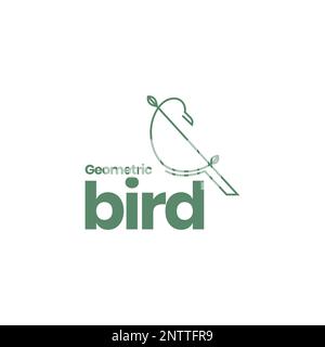 linea d'arte moderna curva geometrica degli uccelli moderno vettore di disegno di logo femminile Illustrazione Vettoriale