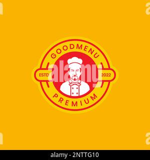 arte illustrazione controllare master vecchio uomo baffi mascotte cartoon cerchio badge logo disegno vettore Illustrazione Vettoriale