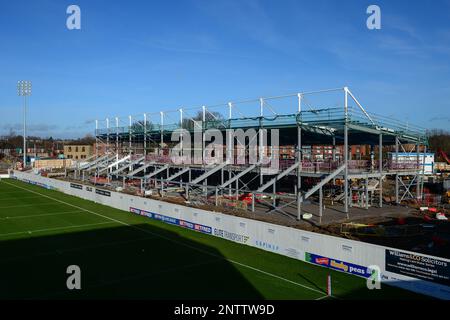 Wakefield, Inghilterra - 15th gennaio 2023 - Vista generale dei lavori di costruzione allo stadio Be Well, Wakefield. Rugby League Reece Lyne Testimonial Match Wakefield Trinity Halifax Panthers al Be Well Support Stadium, Wakefield, Regno Unito - Foto Stock