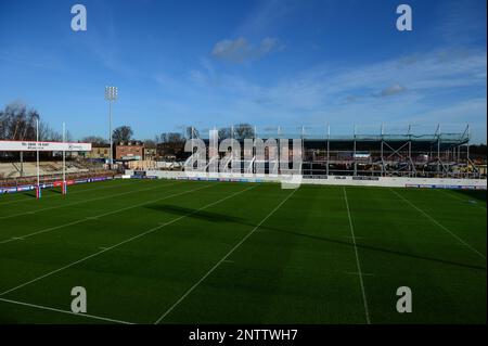 Wakefield, Inghilterra - 15th gennaio 2023 - Vista generale dei lavori di costruzione allo stadio Be Well, Wakefield. Rugby League Reece Lyne Testimonial Match Wakefield Trinity Halifax Panthers al Be Well Support Stadium, Wakefield, Regno Unito - Foto Stock