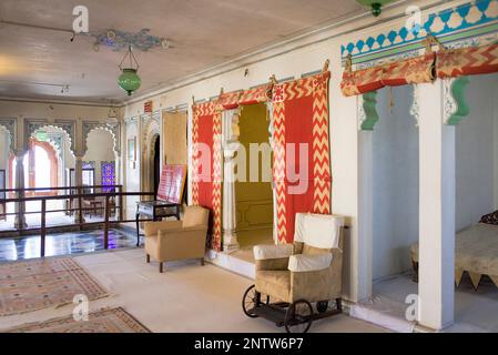 Palazzo della Città,camera in Mor Chowk,Udaipur, Rajasthan, India Foto Stock