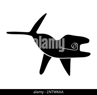 Geoglyph della balena assassino da Nazca, le linee di Nazca, deserto di Nazca, Perù Illustrazione Vettoriale