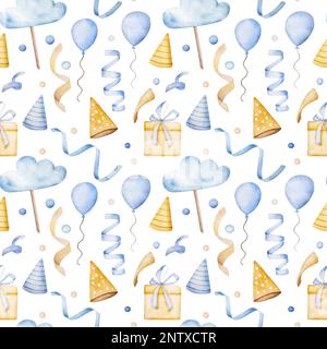 Regali in scatola per festeggiare il compleanno di un bambino Foto Stock